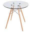 MESA EAMES VIDRIO REDONDO - TRANSPARENTE