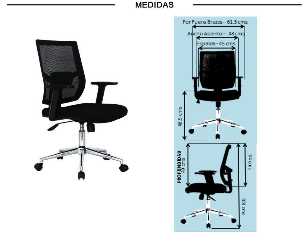 SILLA DE OFICINA HAWAI,SINCRO 4 BLOQUEOS,ESPALDA CREMALLERA