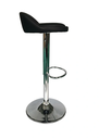 SILLA BAR OPRAH ALTA EN CUERO PU Y BASE EN ACERO CROMADA - NEGRO