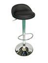 SILLA BAR OPRAH ALTA EN CUERO PU Y BASE EN ACERO CROMADA - NEGRO