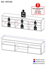 RACK GABINETE PARA TV PARIS DE 65 PULGADAS  - COLOR NEGRO