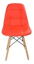 SILLA EAMES PRO ROJA ALCOLCHONABLE PATAS DE MADERA