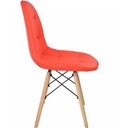 SILLA EAMES PRO ROJA ALCOLCHONABLE PATAS DE MADERA