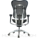 SILLA TOKIO MARCO NEGRO / BRAZOS GRADUABLE / BASE CROMO / ASIENTO EN MALLA NEGRA / ESPALDA PLASTICA