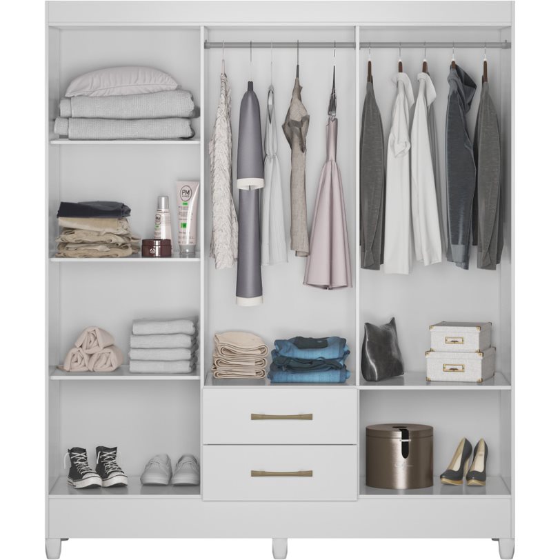 CLOSET ARMARIO PANAMA 6 PUERTAS 182 X 152 CM BLANCO
