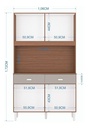 ALACENA MENU 8 PUERTOS 172X106X31 CAPUCHINO HUESO