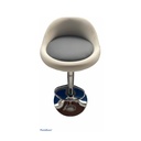 SILLA BAR BUTACO BLANCO CUERINA ALCOLCHONADO DC-6082Z CROMO