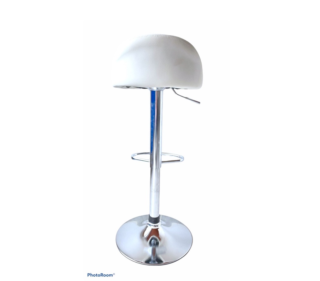 SILLA BAR BUTACO BLANCO CUERINA ALCOLCHONADO DC-6082Z CROMO