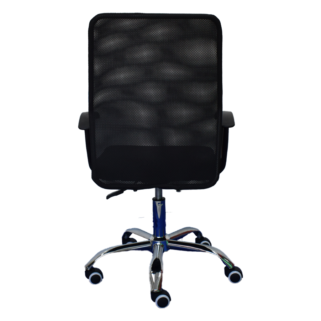SILLA DE OFICINA MALLA COMPACTA NEGRA BRAZOS FIJOS AWAY