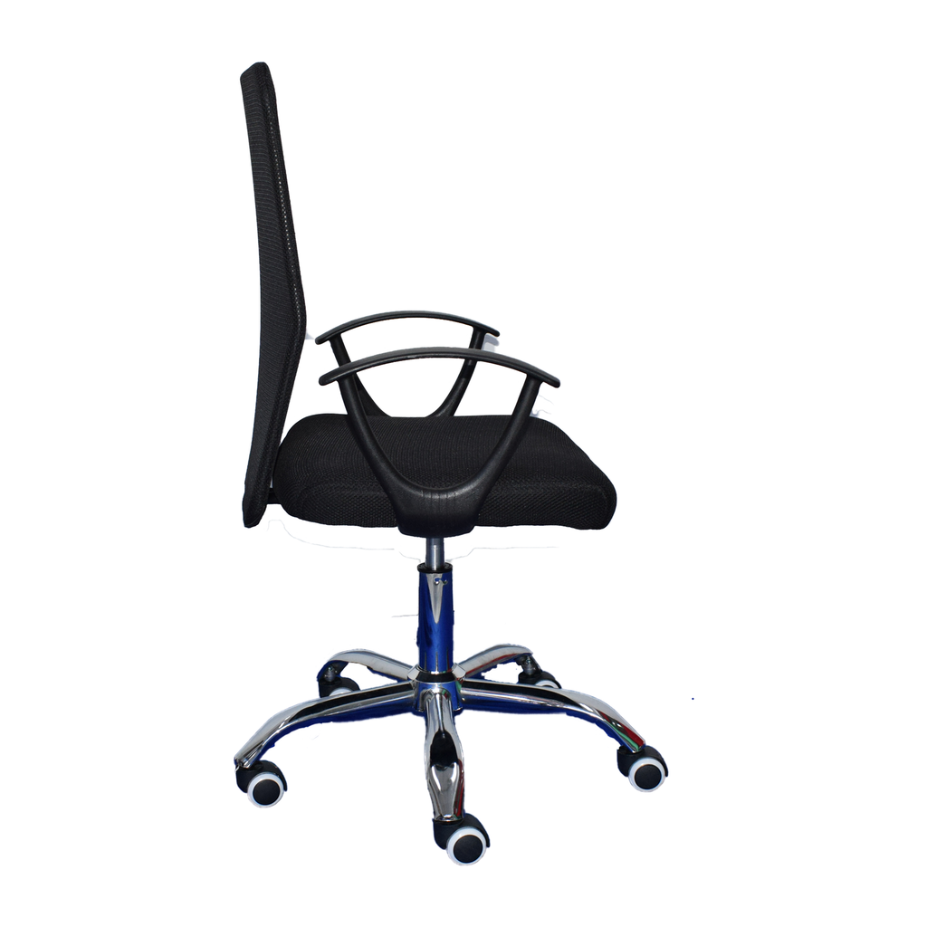 SILLA DE OFICINA MALLA COMPACTA NEGRA BRAZOS FIJOS AWAY