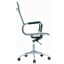 SILLA BRUSELAS ALTA / NEGRA / BASE CROMO / ASIENTO Y ESPALDA EN CUERO SINTETICO