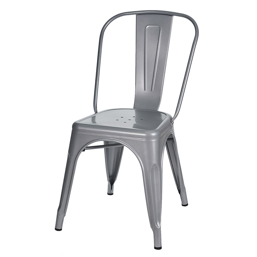 SILLA DE RESTAURANTE COMEDOR METALICA TOLIX GRIS BRILLANTE