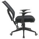 SILLA LIVORNO BASE NYLON / BRAZO FIJO / ASIENTO GRADUABLE EN ALTURA EN PAÑO NEGRO /ESPALDA EN MALLA NEGRA / MECANISMO SINCRO MULTIPLES BLOQUEOS