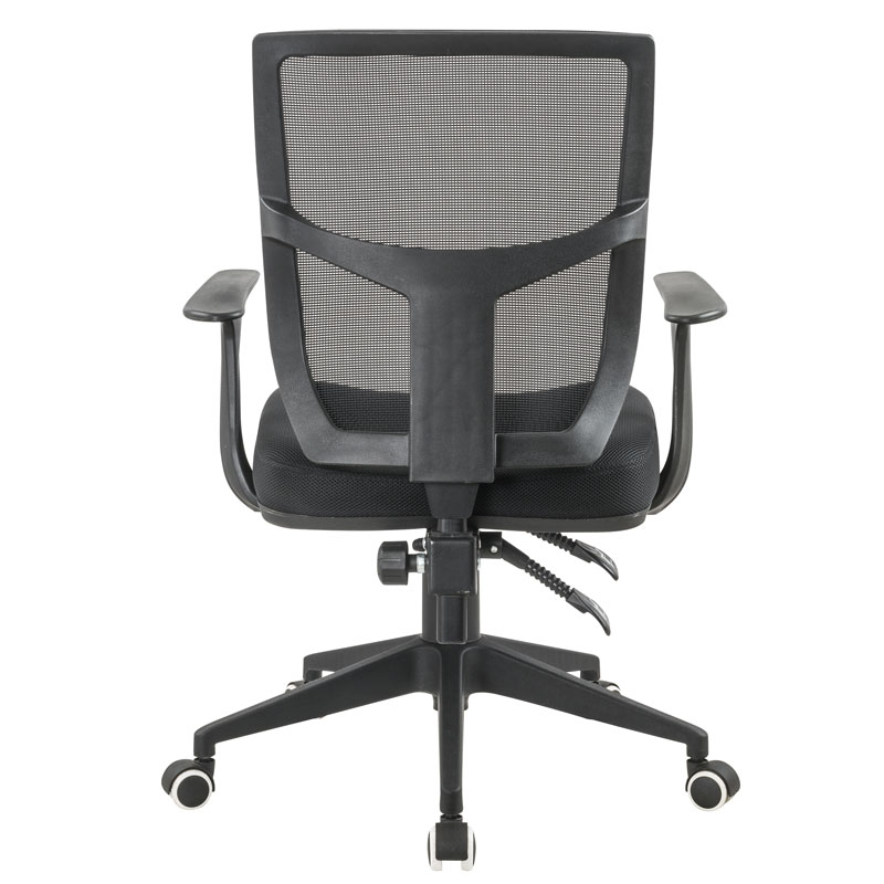 SILLA LIVORNO BASE NYLON / BRAZO FIJO / ASIENTO GRADUABLE EN ALTURA EN PAÑO NEGRO /ESPALDA EN MALLA NEGRA / MECANISMO SINCRO MULTIPLES BLOQUEOS