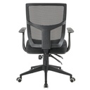 SILLA LIVORNO BASE NYLON / BRAZO FIJO / ASIENTO GRADUABLE EN ALTURA EN PAÑO NEGRO /ESPALDA EN MALLA NEGRA / MECANISMO SINCRO MULTIPLES BLOQUEOS