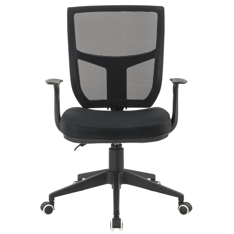 SILLA LIVORNO BASE NYLON / BRAZO FIJO / ASIENTO GRADUABLE EN ALTURA EN PAÑO NEGRO /ESPALDA EN MALLA NEGRA / MECANISMO SINCRO MULTIPLES BLOQUEOS