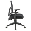 SILLA LIVORNO BASE NYLON / BRAZO FIJO / ASIENTO GRADUABLE EN ALTURA EN PAÑO NEGRO /ESPALDA EN MALLA NEGRA / MECANISMO SINCRO MULTIPLES BLOQUEOS
