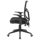 SILLA LIVORNO BASE NYLON / BRAZO FIJO / ASIENTO GRADUABLE EN ALTURA EN PAÑO NEGRO /ESPALDA EN MALLA NEGRA / MECANISMO SINCRO MULTIPLES BLOQUEOS