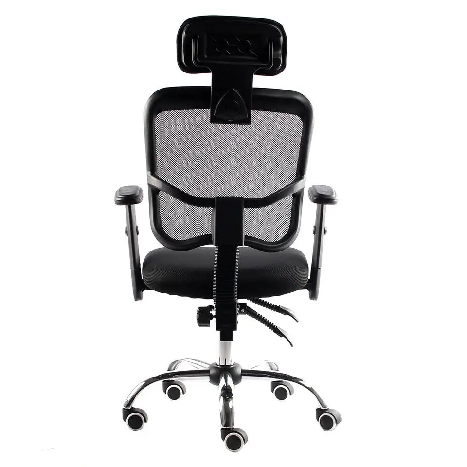 SILLA ERGONOMICA REDENTOR BRAZOS GRADUABLES RECLINABLE MALLA NEGRA CON CABECERO