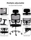 SILLA ERGONOMICA REDENTOR BRAZOS GRADUABLES RECLINABLE MALLA NEGRA CON CABECERO