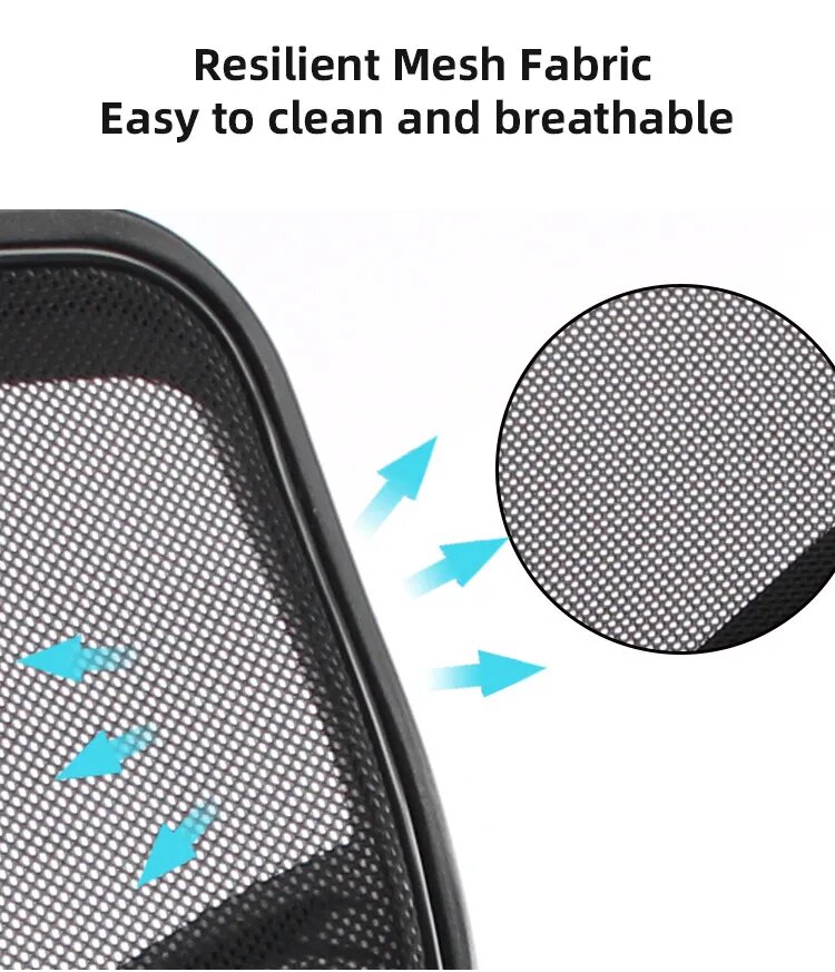 SILLA ERGONOMICA REDENTOR BRAZOS GRADUABLES RECLINABLE MALLA NEGRA CON CABECERO