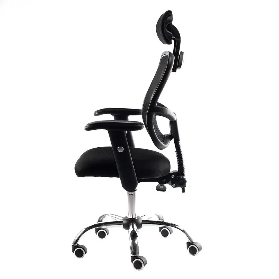 SILLA ERGONOMICA REDENTOR BRAZOS GRADUABLES RECLINABLE MALLA NEGRA CON CABECERO