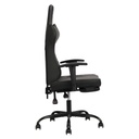 SILLA GAMER NEGRO GRIS BRAZOS 2D DESCANSAPIES OMEGA RECLINABLE