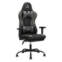 SILLA GAMER NEGRO GRIS BRAZOS 2D DESCANSAPIES OMEGA RECLINABLE