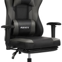 SILLA GAMER NEGRO GRIS BRAZOS 2D DESCANSAPIES OMEGA RECLINABLE