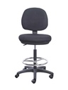 SILLA PARA CAJERO ALTA / ASIENTO Y ESPALDAR TAPIZADO / NEGRA