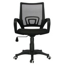SILLA ATLANTA BRAZO FIJO / ASIENTO EN PAÑO NEGRO / ESPALDA EN MALLA NEGRA / MECANISMO GRADUABLE EN ALTURA / BASE NYLON