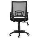SILLA ATLANTA BRAZO FIJO / ASIENTO EN PAÑO NEGRO / ESPALDA EN MALLA NEGRA / MECANISMO GRADUABLE EN ALTURA / BASE NYLON