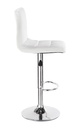 SILLA BAR ALTA BASE CROMO CUERINA BLANCA AJUSTABLE TIPO L ASIENTO