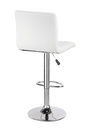 SILLA BAR ALTA BASE CROMO CUERINA BLANCA AJUSTABLE TIPO L ASIENTO