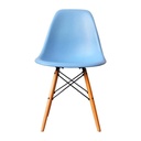 SILLA EAMES TRADICIONAL PATAS MADERA CELESTE POLIPROPILENO