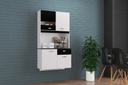 ALACENA MUEBLE COCINA LILI 4 PUERTAS BLANCO NEGRO