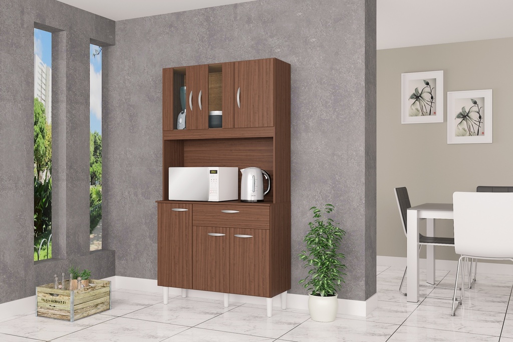 ALACENA MUEBLE DE COCINA MAGDA 6 PUERTAS 172X90 CM VIDRIO
