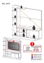 CENTRO DE ENTRETENIMIENTO PORTO BLANCO TV 55`  165CM ANCHO