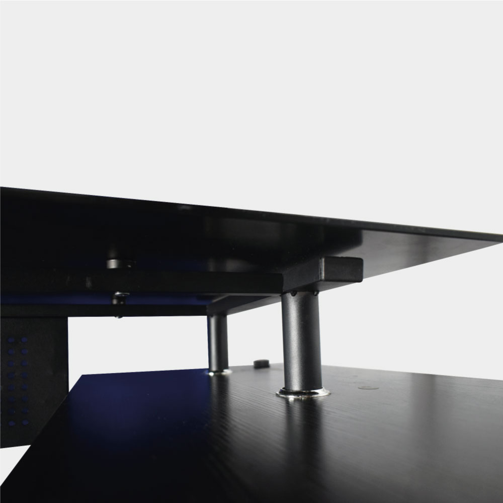 ESCRITORIO BOSS TABLE VIDRIO EN L ESTRUCTURA METALICA ELEGANTE