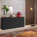 APARADOR BUFFET 4 PUERTAS VENEZA NEGRO INTERIORES