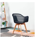 SILLA PARA COMEDOR O RESTAURANTE EN POLIPROPILENO ESTILO MODERNO CON PATAS EN MADERA