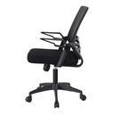 SILLA EJECUTIVA EN MALLA NEGRA BRAZOS ABATIBLE, REGULABLE EN ALTURA, BASE NYLON