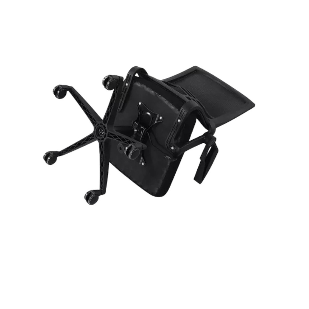 SILLA EJECUTIVA EN MALLA NEGRA BRAZOS ABATIBLE, REGULABLE EN ALTURA, BASE NYLON