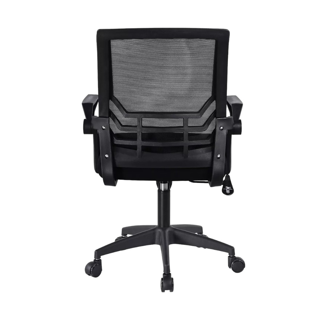 SILLA EJECUTIVA EN MALLA NEGRA BRAZOS ABATIBLE, REGULABLE EN ALTURA, BASE NYLON