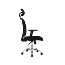 SILLA PRAGA BASE CROMO BRAZOS GRADUABLES PAÑO MALLA CON CABECERO