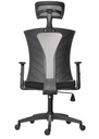 SILLA DE OFICINA PRAGA BRAZOS GRADUABLE / BASE NYLON / ASIENTO EN PAÑO NEGRO