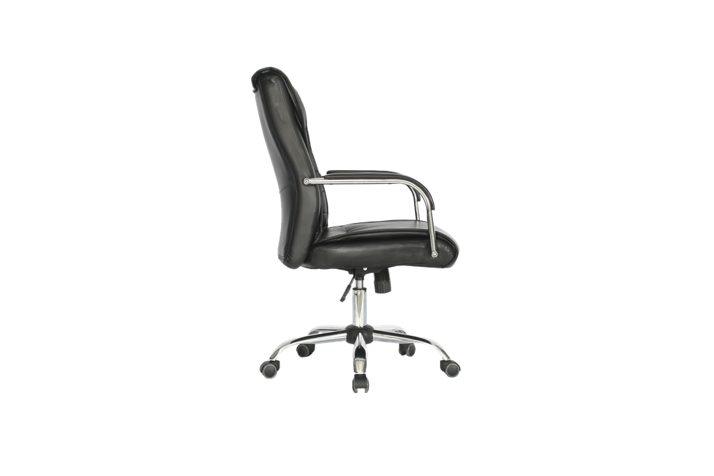 SILLA OFICINA GERENCIAL CUERINA GIRATORIA ERGONOMICA NEGRA TOLEDO