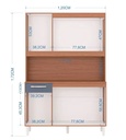 ALACENA MUEBLE AUXILIAR COCINA CARINE 6 PUERTAS GRIS - CAPUCHINO
