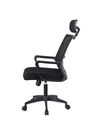 SILLA DE OFICINA BRAZOS FIJOS SARAVENA BASE NYLON SOPORTE LUMBAR NEGRA MALLA