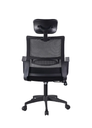 SILLA DE OFICINA BRAZOS FIJOS SARAVENA BASE NYLON SOPORTE LUMBAR NEGRA MALLA